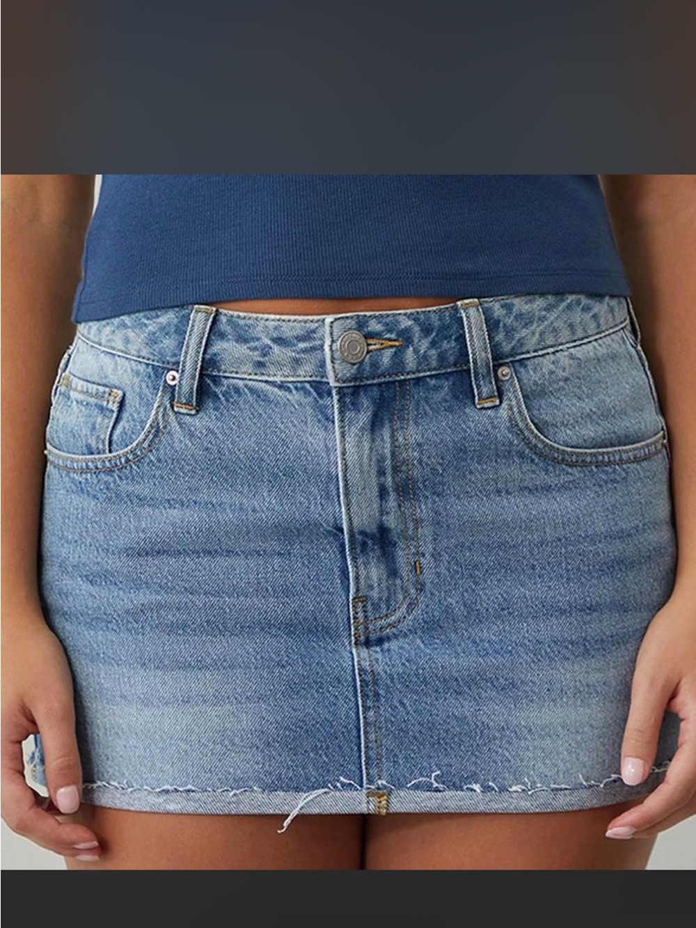 PacSun Washed Blue Denim Mini Skirt
